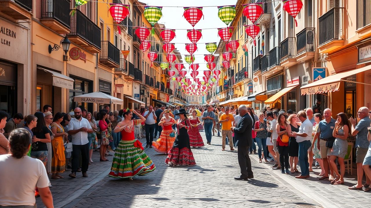 OAT Travel guests enjoying a traditional Spanish street festival