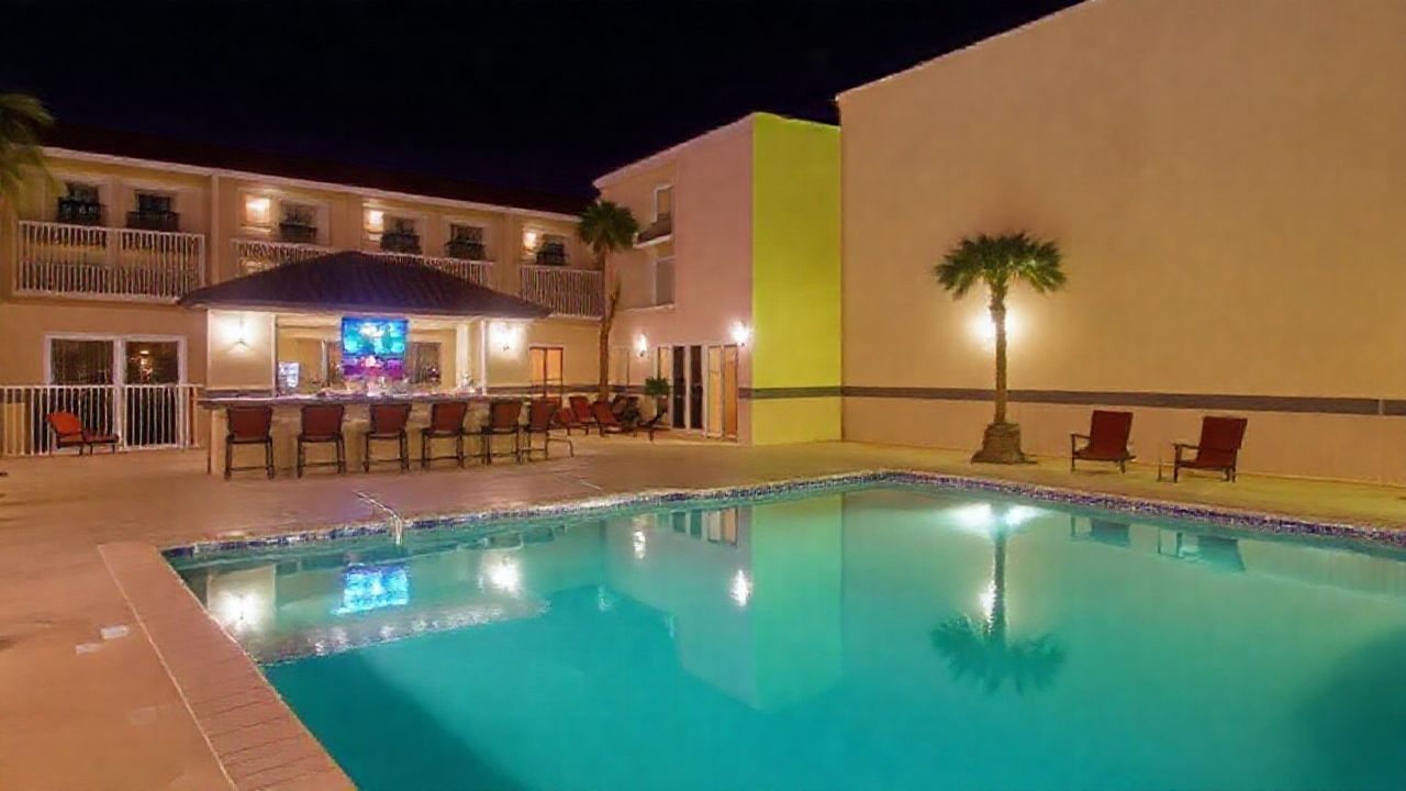 Pool area with swim-up bar at North Beach Resort and Villas in North Myrtle Beach